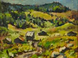 Daniel Stookey Lutz, Western Slopes, oil on board