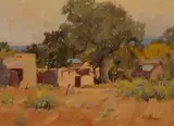 Irby Brown, A New Mexico Village, oil on canvas