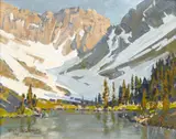 Wayne E. Wolfe, Trout Lake, oil on board