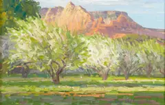 Spring Orchard by Curt Walters, oil on board, sold Feb 2015