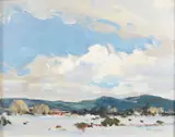 Doug Higgins, Winter Sky, oil on board