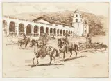 Edward Borein, Mission Santa Barbara, No. 2 (G. 249), c. 1920, Etching and aquatint on wove paper