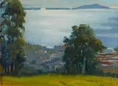 Meredith Brooks Abbott, Carpenteria Slough; Anacapa from Toro Canyon (Group of 2), first oil on canvas; second oil on board