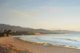 Richard Schloss, A view of the Santa Barbara coastline, oil on canvas