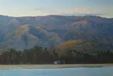 Richard Schloss, Evening light from Stearns Wharf, oil on canvas