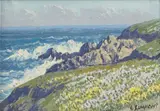 Carl Sammons, Carmel coast, oil on canvas affixed to board