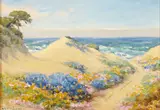 Walter Albert Engelhardt, A view of a valley at sunset; A path through the dunes, Monterey (Group of 2), first signed 'W. Engelhardt' (lower right); second signed 'Wm Adam' (lower left)
