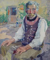 Sigurd Skou, The Innkeeper, oil on canvas affixed to board