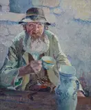 Sigurd Skou, The Wayfarer, oil on canvas affixed to board