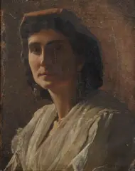Charles Yardley Turner, A portrait of a woman, oil on canvas affixed to board