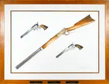 Rex Kochel, A study of three Colt firearms in life-size, watercolor on paper
