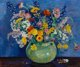 Sara Kolb Danner, Summer Flowers, oil on canvas affixed to board