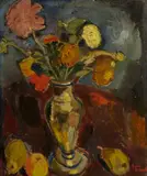 Gustave De Smet, Vaas met bloemen en vruchten (Vase with flowers and fruits), 1917, oil on canvas