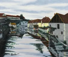Aux bords de la riviere by Camille Bombois, oil on canvas, sold Feb 2015