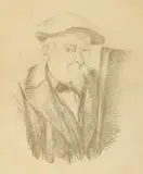 Paul Cézanne, Autoportrait  (V. 1158), 1896-98, Lithograph on laid paper watermarked 'MBM France'