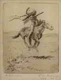 Elling William Gollings, A Warrior, 1927, Etching on wove paper