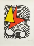 Triangles by Alexander Calder, c. 1970, Lithograph in colors on wove paper, sold Feb 2015