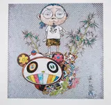 I Met a Panda Family by Takashi Murakami, 2013, Offset lithograph in colors on wove paper, sold Feb 2015