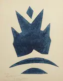 Georges Braque, Pl. 15, from Si je mourais là-bas (V. 181, p. 253), 1962, Woodcut in blue on wove paper with 'LB' watermark