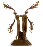 Erté, Kiss, 1984, Polychrome bronze sculpture, incised with signature, stamp numbered 175/300