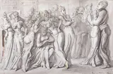 Reginald Marsh, Dancing in the Round (The New Garden), ink and watercolor on paper