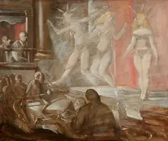 Reginald Marsh, Burlesque Dancers, oil on canvas