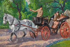 Central Park Hack by Gifford Beal, oil on Masonite, offered May 2015