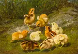 Arthur Fitzwilliam Tait, Nine Chicks and Leaf
