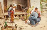 J. Charles Arter, The Flower Seller, oil on canvas