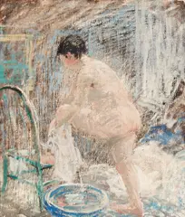 Woman at the bath by Robert Spencer, 1913, oil on canvas, offered May 2015