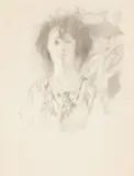 Lilian Westcott Hale, Young Woman with Veil, graphite and charcoal on paper