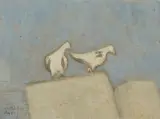 Milton Avery, Paris Pigeons, oil on canvasboard