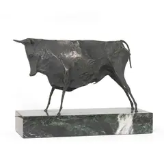 Standing Bull by Elie Nadelman, bronze with brown patina, sold May 2015