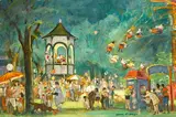 Cecil Crosley Bell, Carnival at Royalton, Vermont, 1965, oil on canvasboard