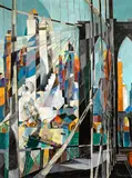 Lena Gurr, New York Gothic, oil on Masonite