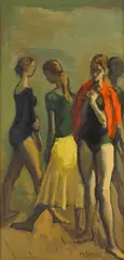 Ballerinas by Moses Soyer, oil on canvas, sold Dec 2013