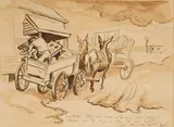 Study for "Spring on the Missouri" by Thomas Hart Benton, wash ink and pencil on paper, sold Dec 2013