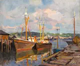 Emile Gruppé, Fishing Boats at Dock, Gloucester Harbor