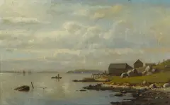 Lemuel D. Eldred, View of Narragansett Bay, oil on canvas