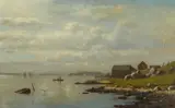 Lemuel D. Eldred, View of Narragansett Bay, oil on canvas