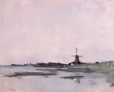 John Henry Twachtman, Dutch Landscape, circa 1881-85, oil on canvas