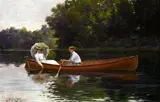 Abbott Fuller Graves, Rowing to Picnic Rock, circa 1900, oil on canvas
