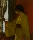 William Merritt Chase, At the Window, circa 1900, oil on canvas