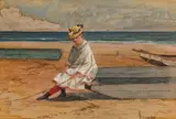 Alfred Thompson Bricher, Figure seated on a dorie