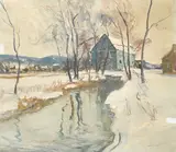 Walter Emerson Baum, Mill at Hellertown, oil on canvas