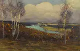 Edward Willis Redfield, Trees by the River, circa 1895, oil on canvas