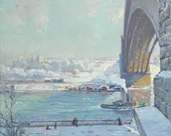Robert Alexander Graham, Washington Bridge, Winter, oil on canvas