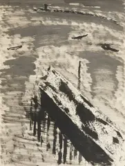 Milton Avery, Sail Loft, ink and wash on paper