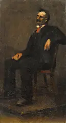 Edward Hopper, Seated Gentleman with Red Tie, circa 1901, oil on canvas
