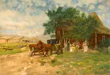 Charles X. Harris, Colonial Wedding, oil on panel